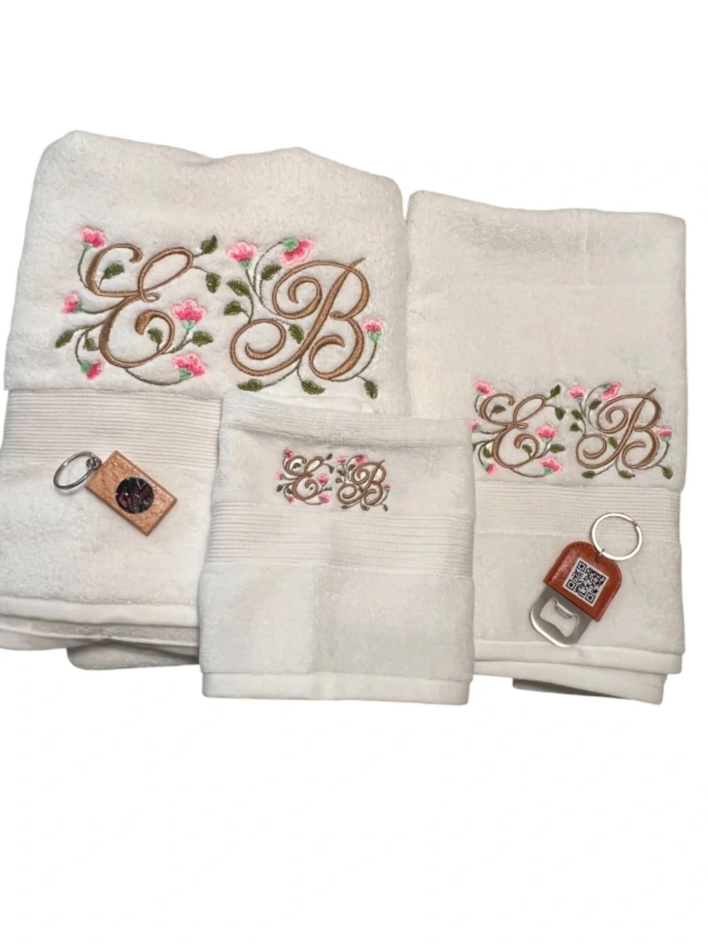Personalized Embroidered Luxurious Bath Towel set 4 Monogrammed New
